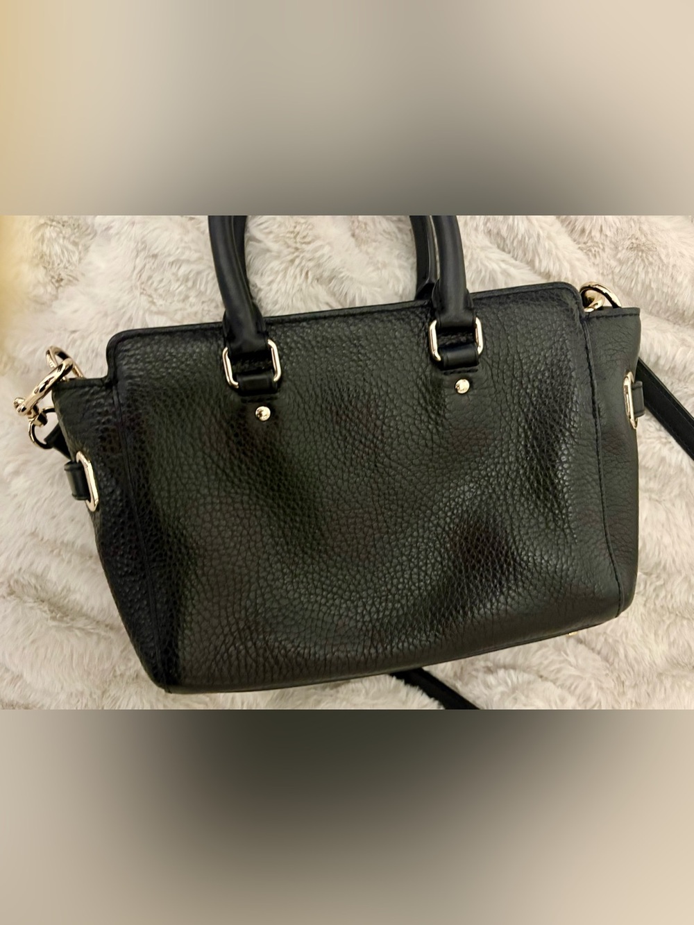 Coach Blake mini carryall. Black Pebbled Leather Satchel with Crossbody Strap - Picture 5 of 12